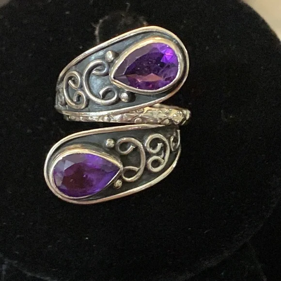 Sterling Silver Vintage PTI Amethyst Ring - Picture 1 of 5